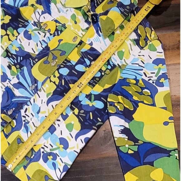 Choices Jacket Blouse Colorful Floral Long Sleeve Button-Up Collared Size Small - Picture 4 of 11